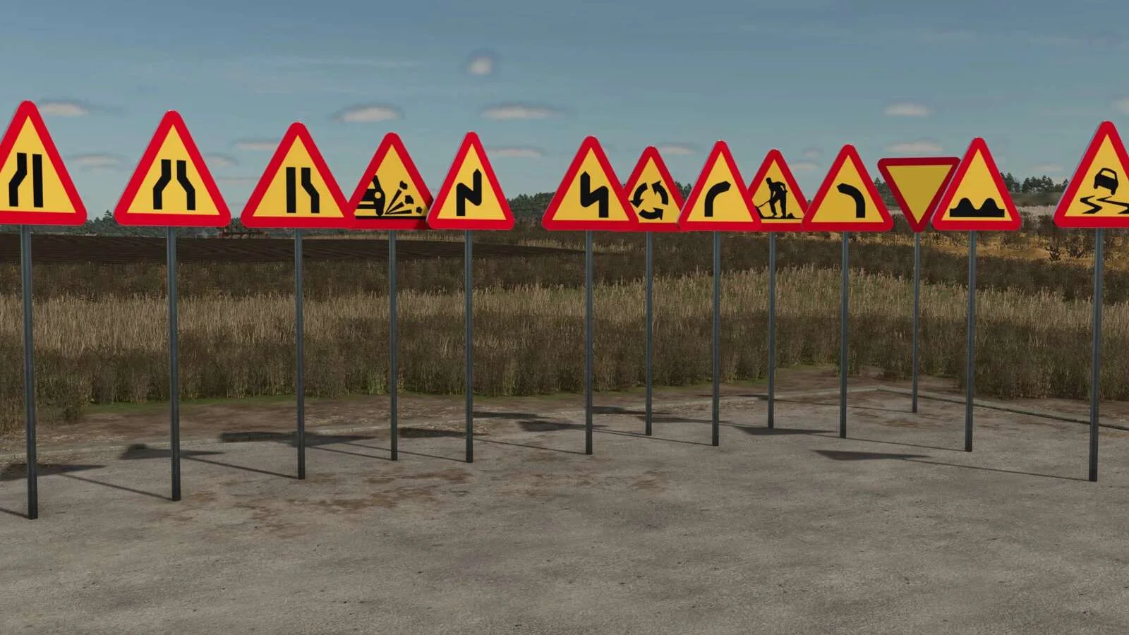 FS25 Swedish Road Sign Pack Placeable v1.0.0.1 Objects Mod FS25 Mod Free Download
