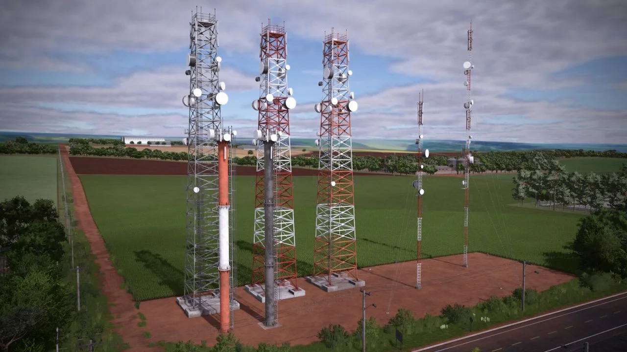 FS25 Telecom Towers V1.0 Objects Mod FS25 Mod Free Download