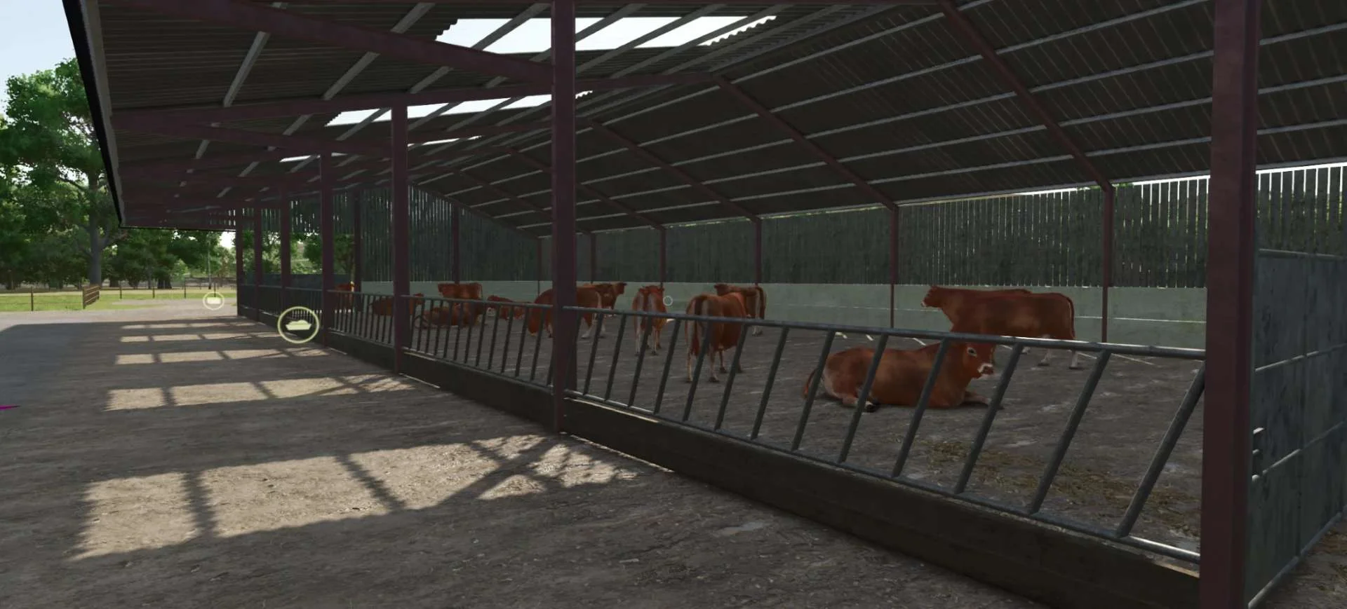 FS25 UK 6 BAY BEEF SHED A v1.0 Objects Mod FS25 Mod Free Download