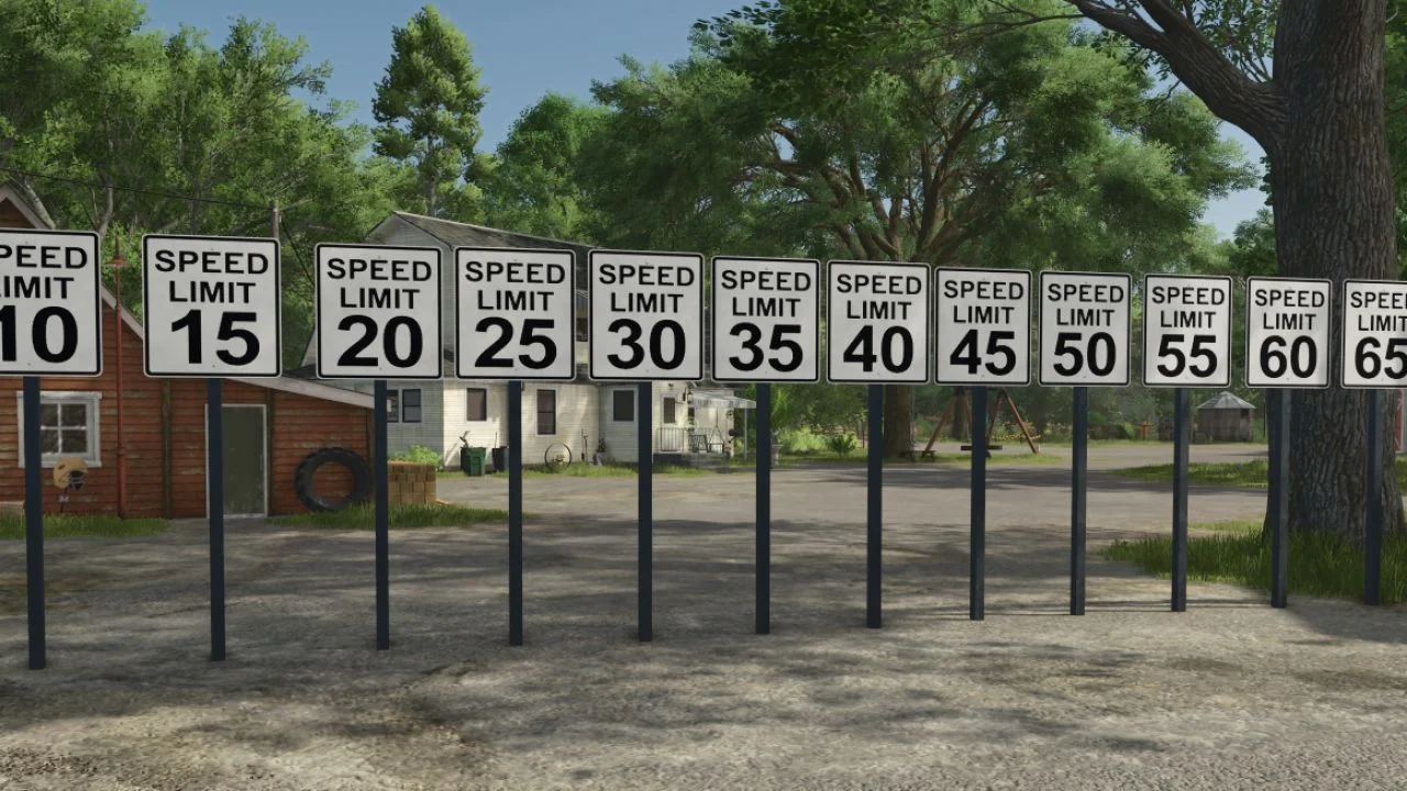 FS25 US Speed Limit Sign V1.0 Objects Mod FS25 Mod Free Download