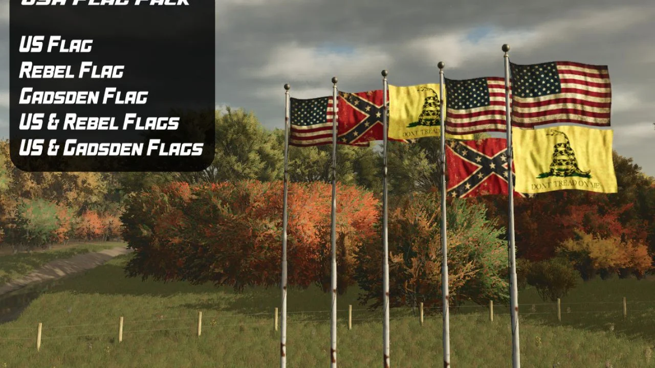 FS25 USA & Iowa flags pack V1.0 Objects Mod FS25 Mod Free Download