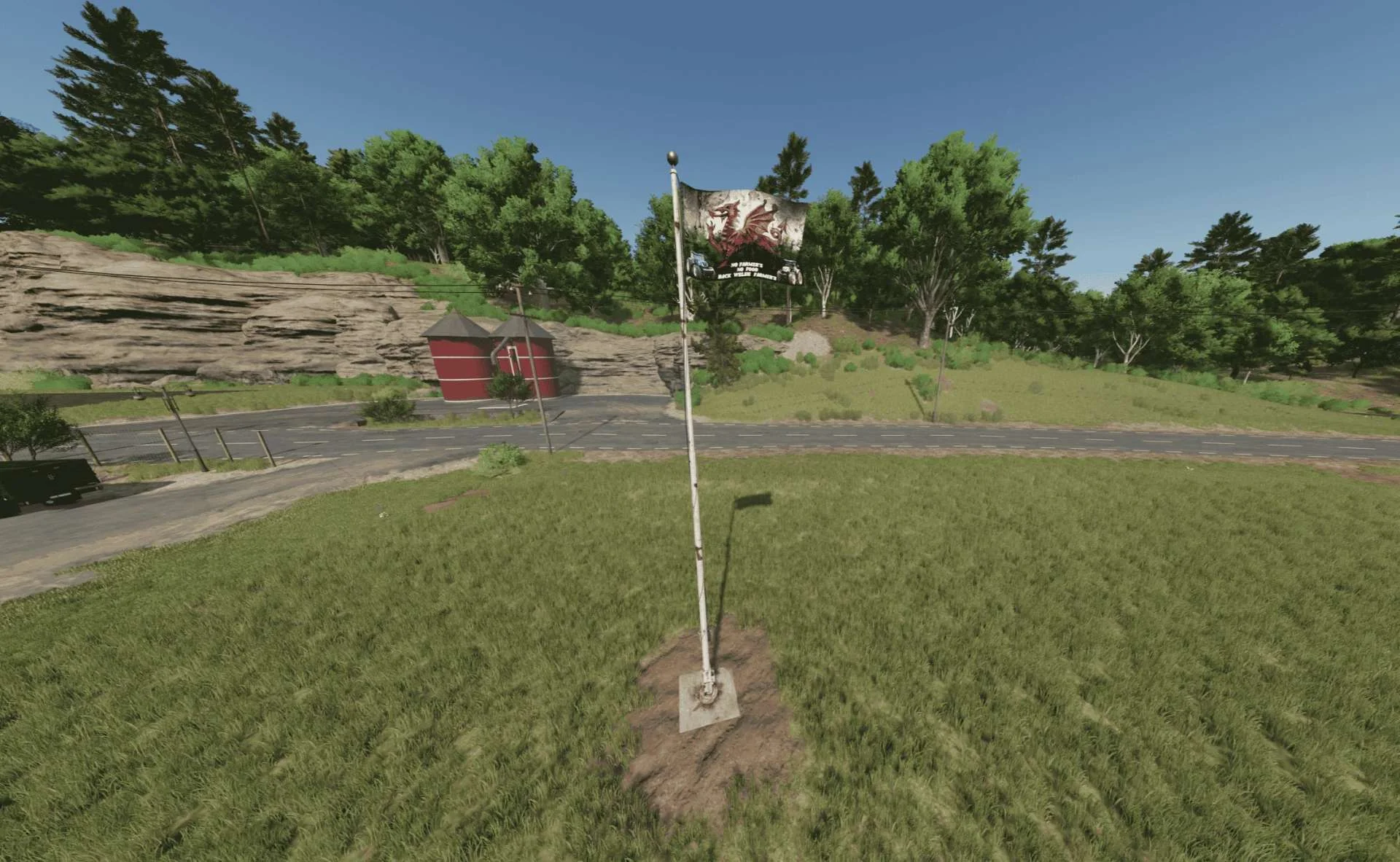 FS25 Welsh Flag pole v1.0 Objects Mod FS25 Mod Free Download