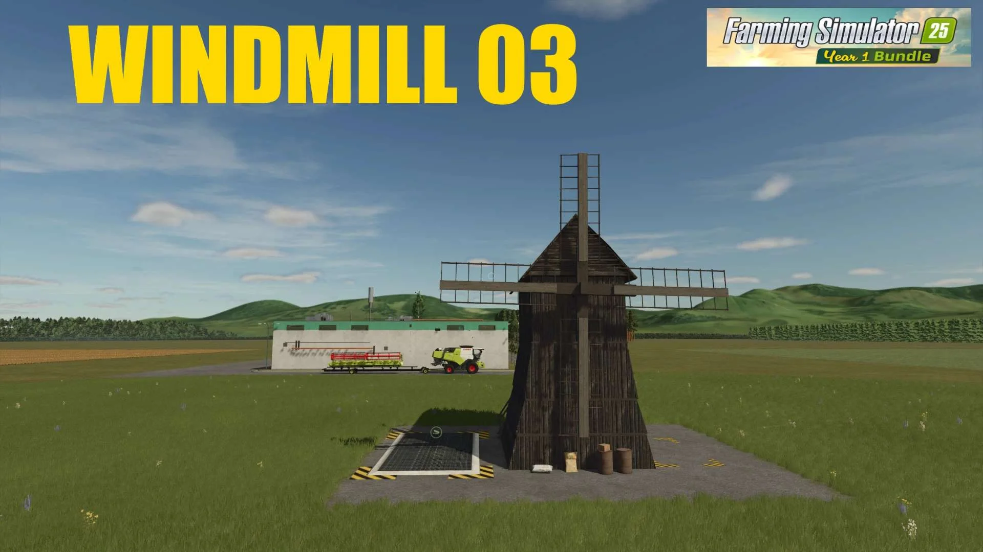 FS25 WINDMILL 3 v1.0 Objects Mod FS25 Mod Free Download