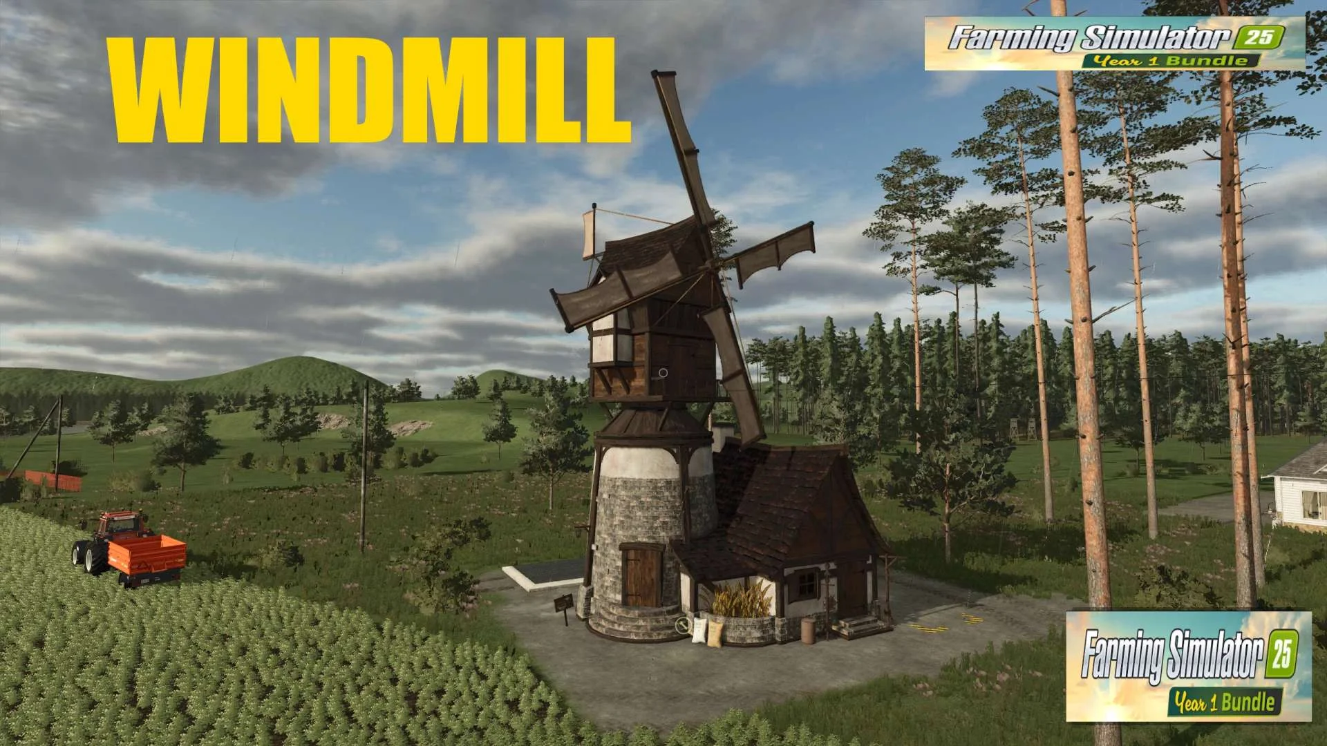 FS25 WINDMILL v1.0.0.1 Objects Mod FS25 Mod Free Download