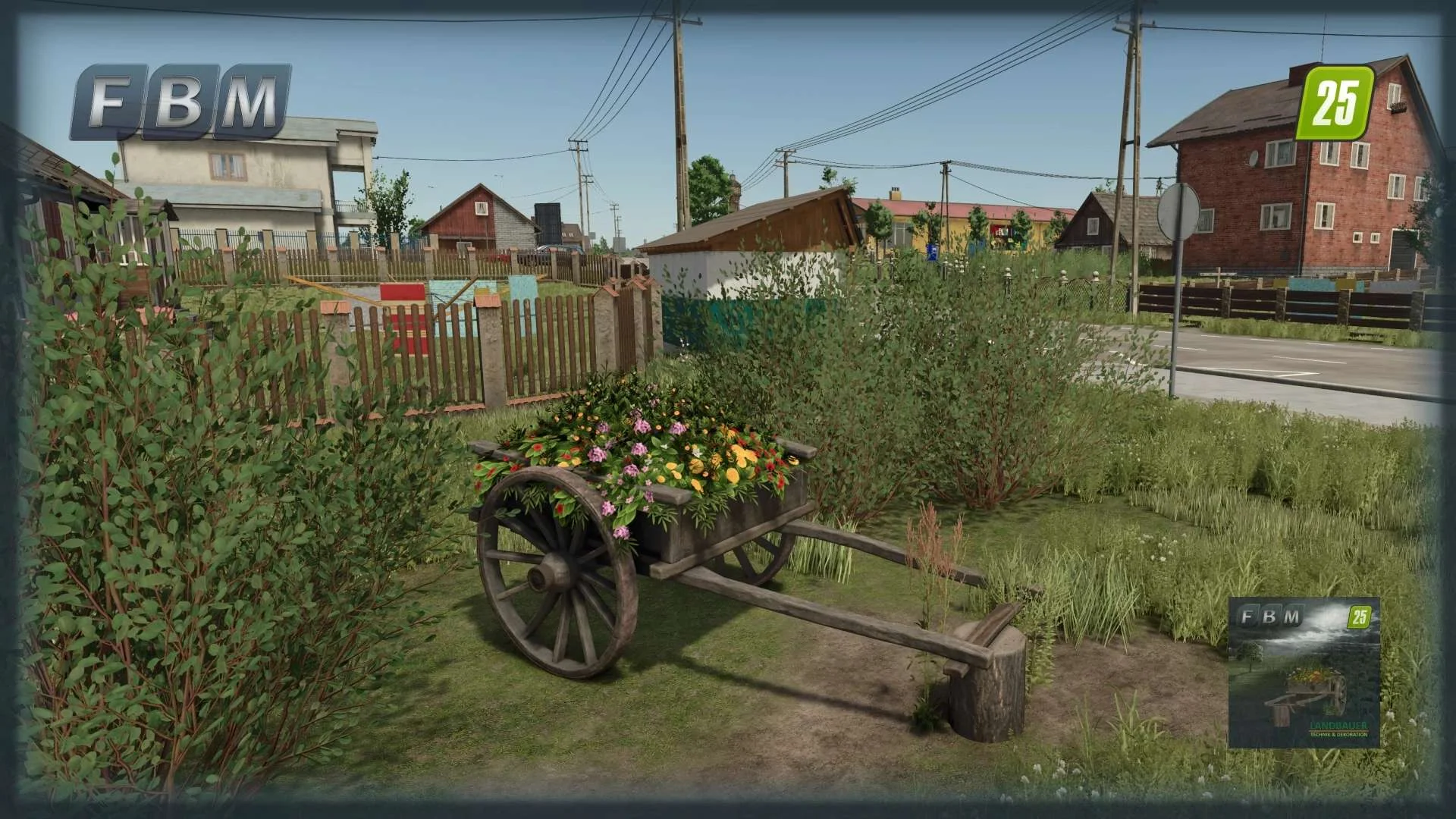 FS25 Wooden Flower Cart v1.0 Objects Mod FS25 Mod Free Download