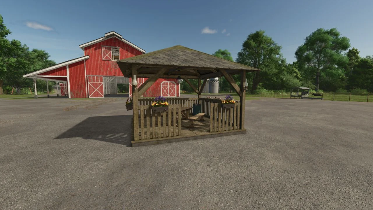 FS25 Wooden Gazebo V1.0 Objects Mod FS25 Mod Free Download