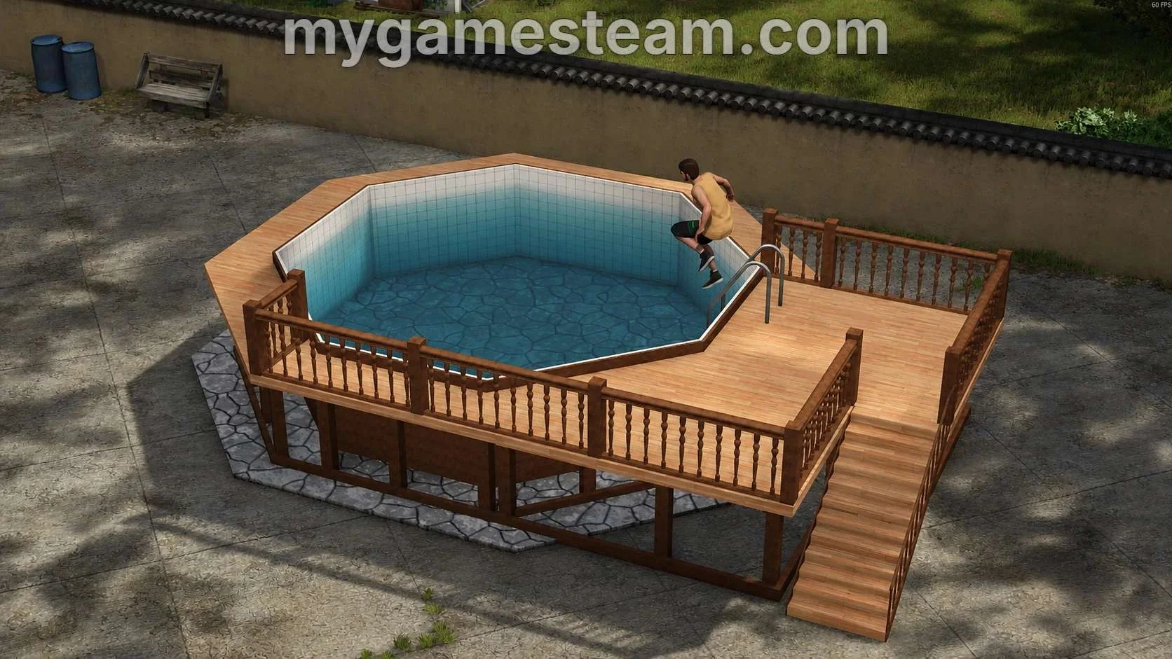 FS25 Wooden Pool Deck V1.0 Objects Mod FS25 Mod Free Download
