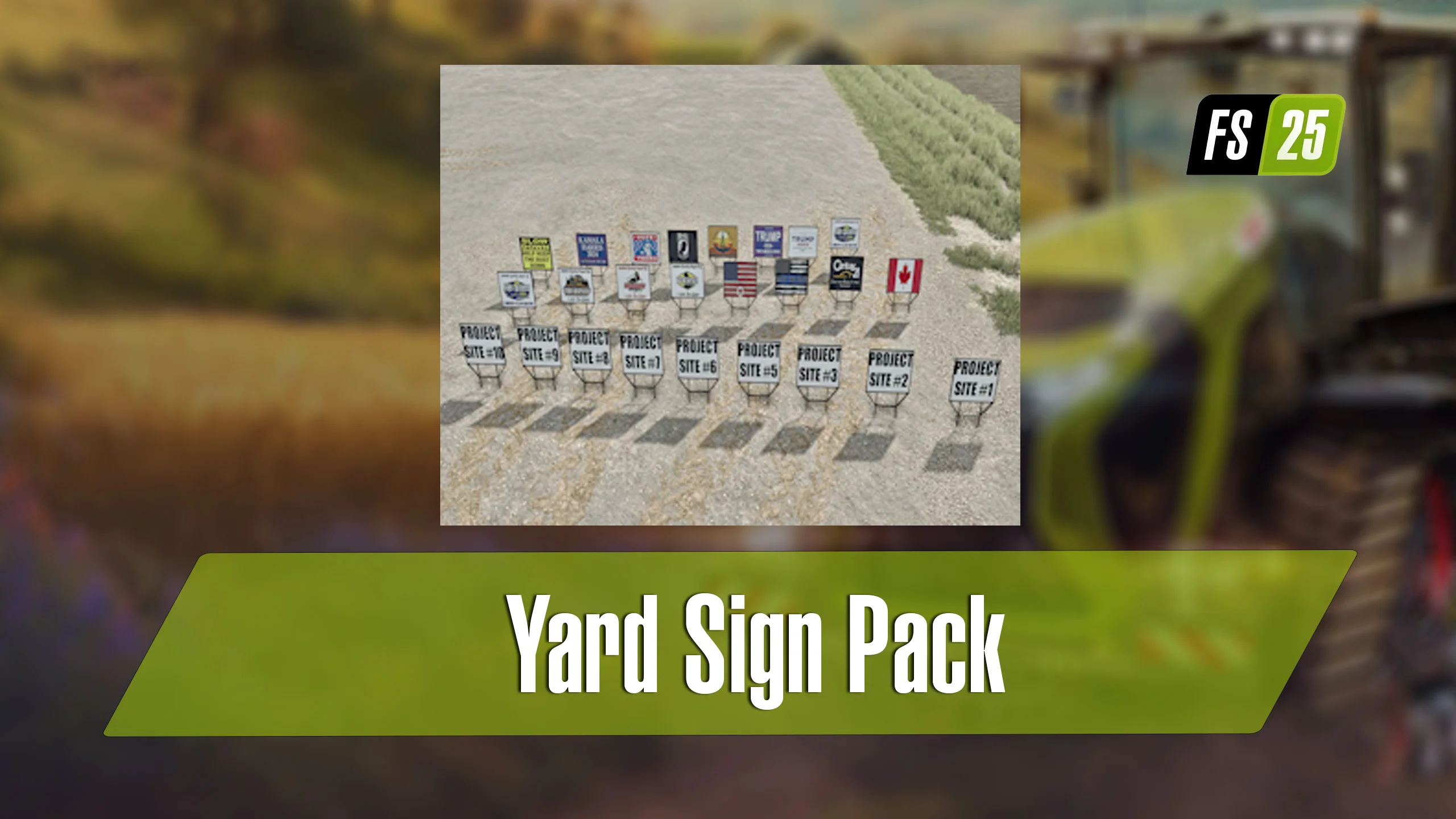FS25 Yard Sign Pack V1.0 Objects Mod FS25 Mod Free Download