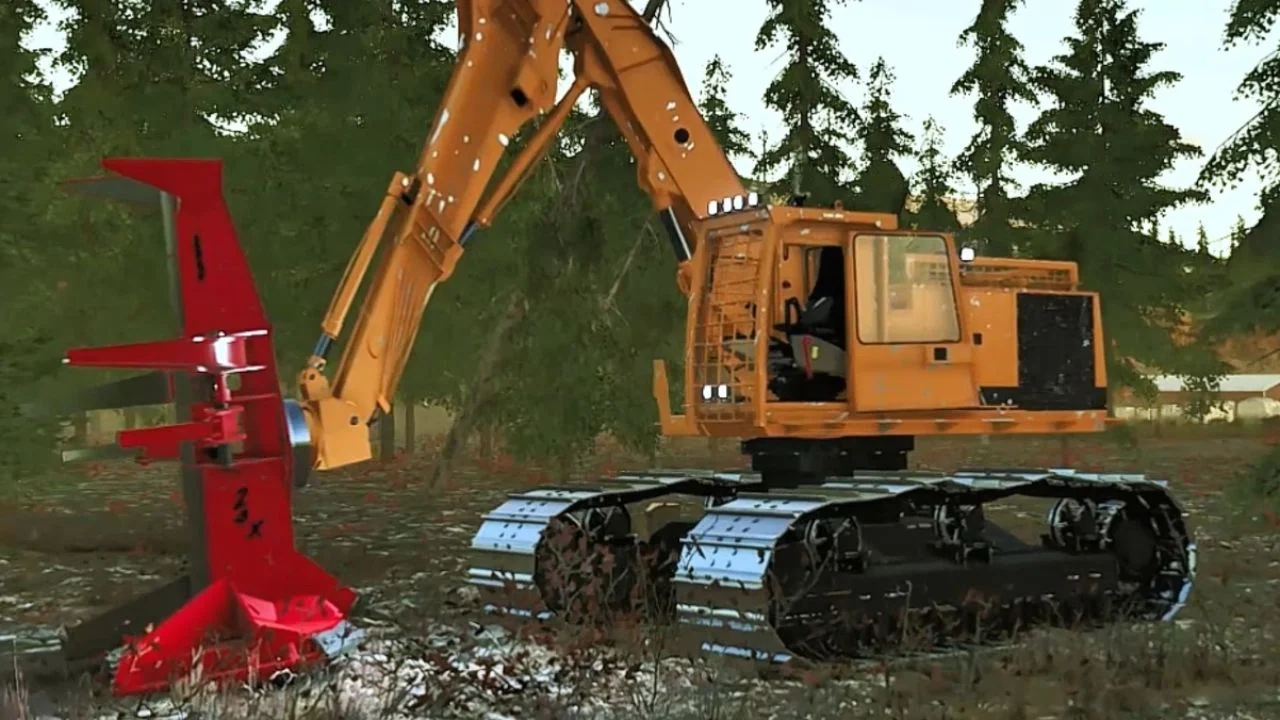 FS25 Custom feller buncher V1.0 Forestry Mod FS25 Mod Free Download