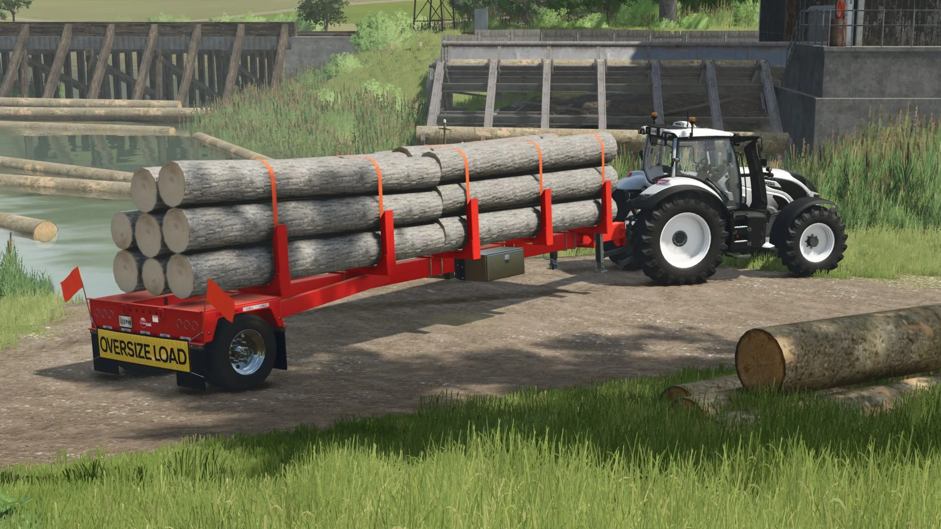 FS25 GLOBE Pole logging trailer V1.0 Forestry Mod FS25 Mod Free Download