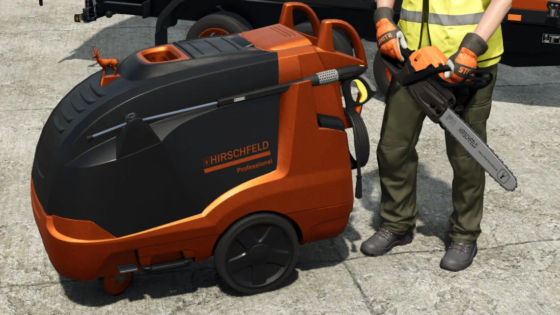 FS25 Hirschfeld pressure cleaner HDS 9 V1.0.0.1 Forestry Mod FS25 Mod Free Download