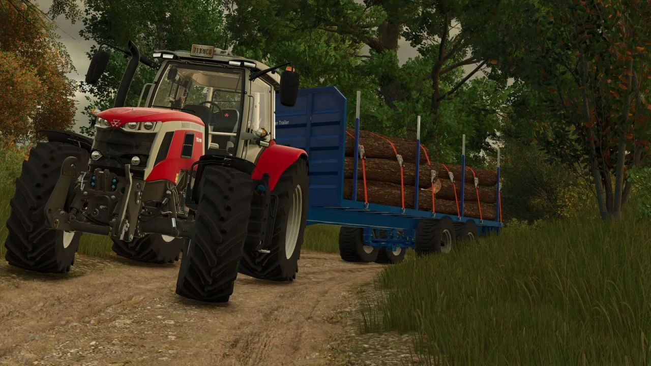 FS25 Lizard 28FT Timber Trailer V1.0 Forestry Mod FS25 Mod Free Download