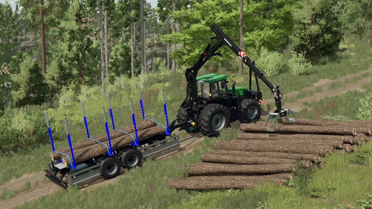 FS25 Lizard Short Wood Trailer Pack V1.0.0.1 Forestry Mod FS25 Mod Free Download