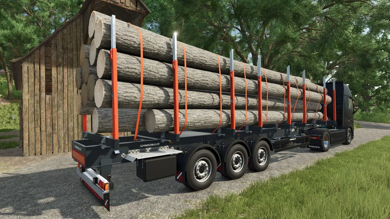 FS25 Schwarzmüller Timber Trailer Semi v1.0 Forestry Mod FS25 Mod Free Download