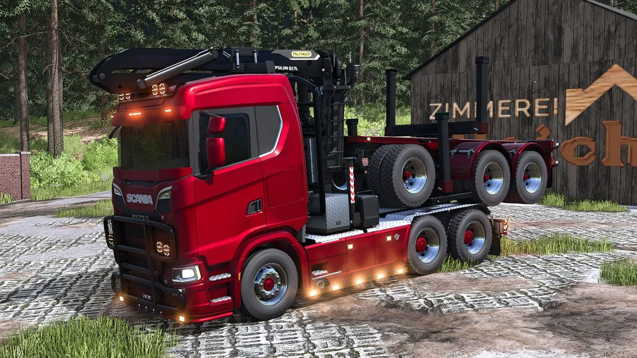 FS25 Truck Wood Trailers Pack V1.3 Forestry Mod FS25 Mod Free Download