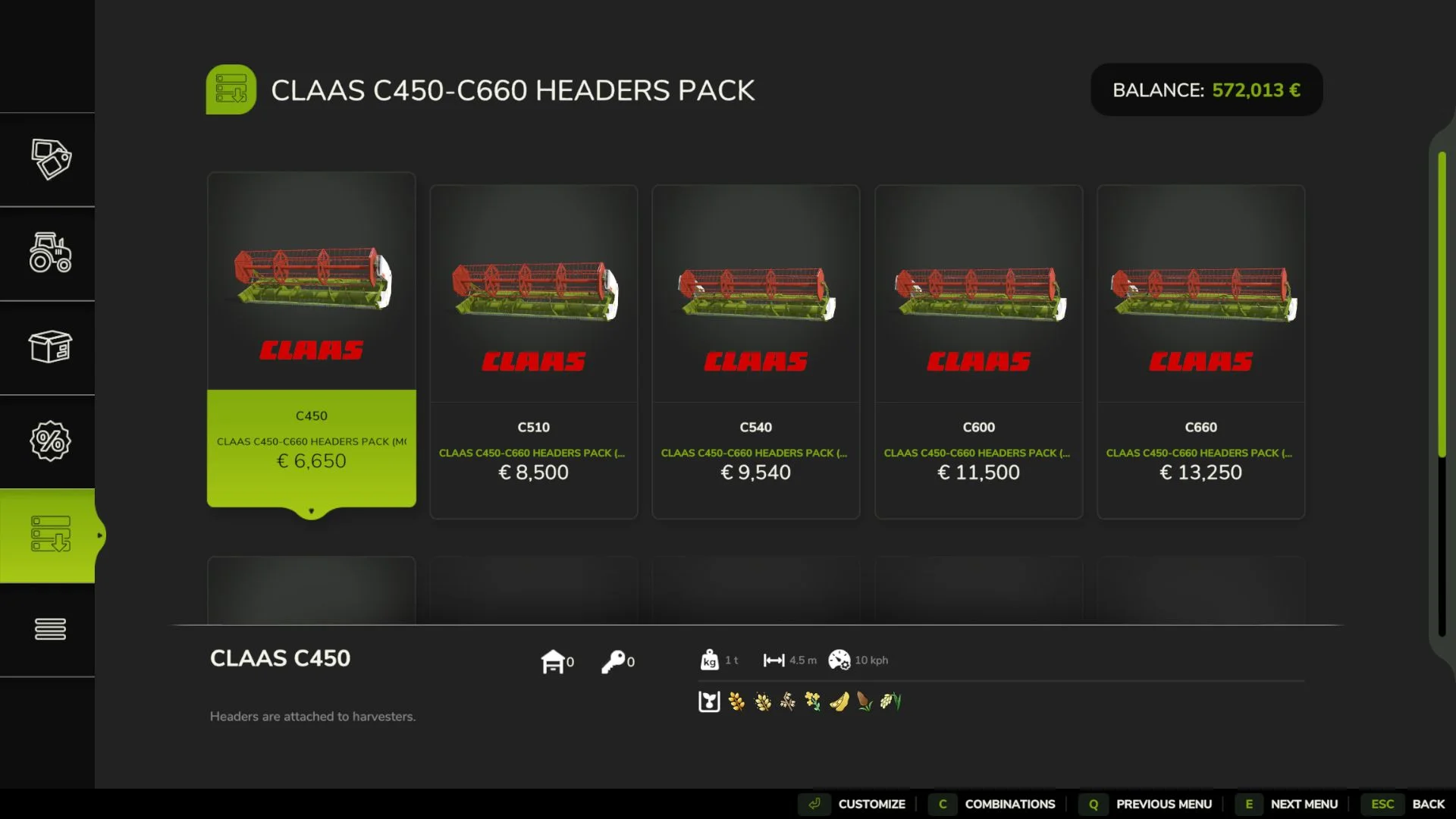 FS25 Claas C450-C600 Pack V1.0 Harvesters Mod FS25 Mod Free Download