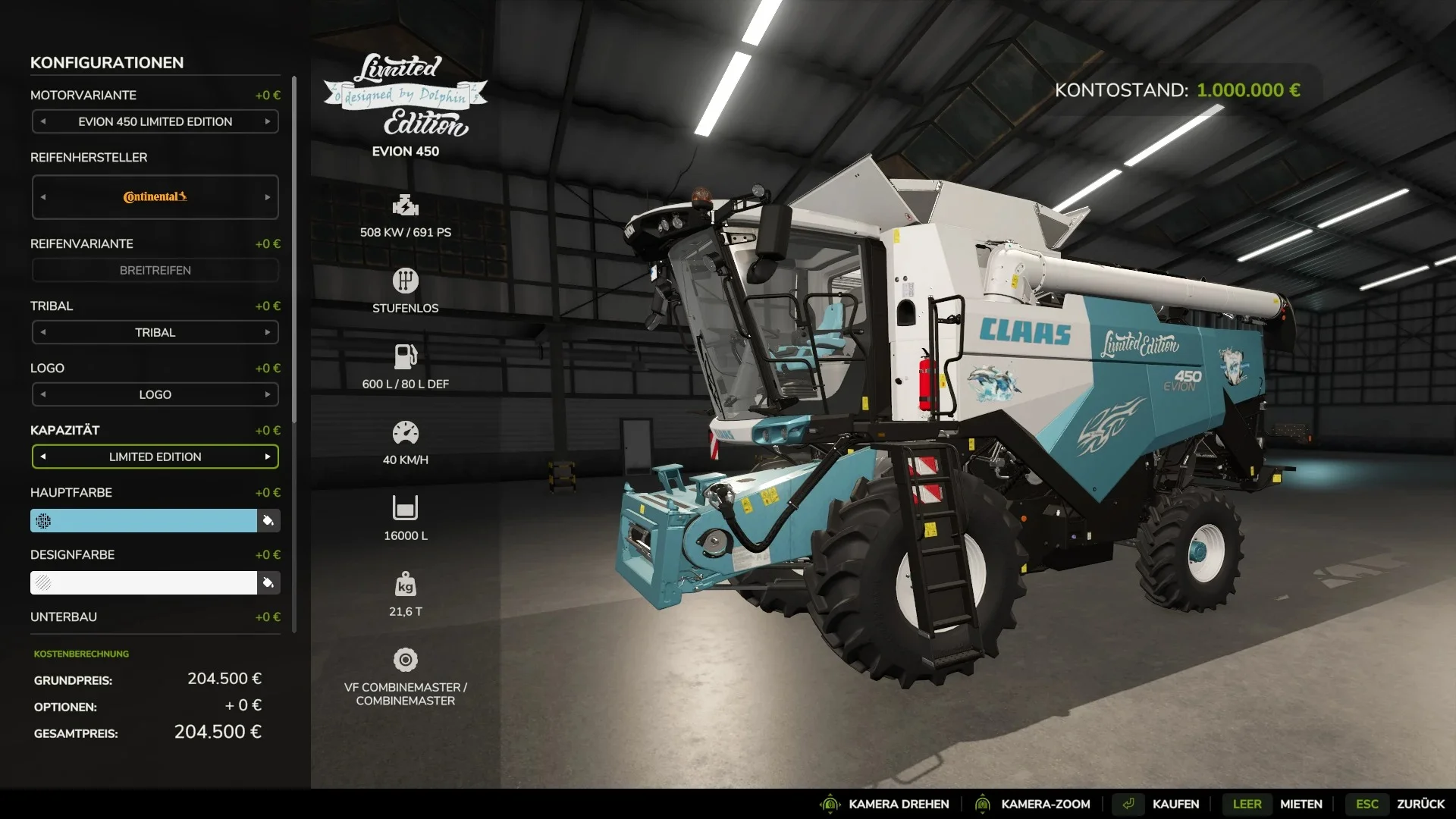 FS25 Claas Evion 450 Pack Limited Edition V1.0 Harvesters Mod FS25 Mod Free Download