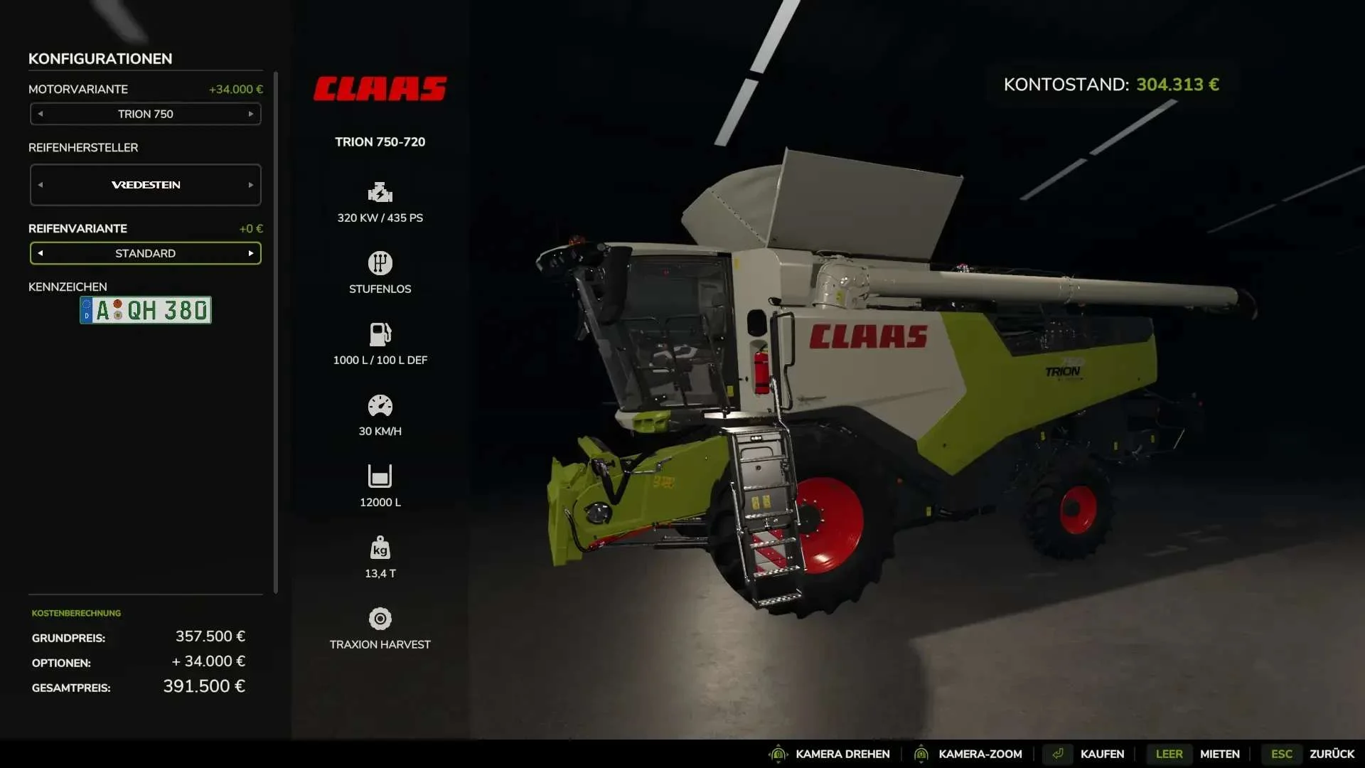 FS25 Claas Trion 720-750 Pack v1.1 Harvesters Mod FS25 Mod Free Download
