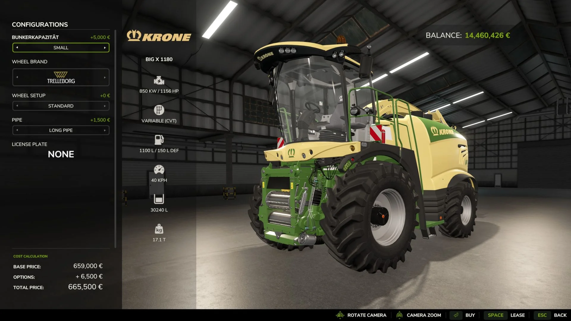FS25 Krone Big X 1180 with hopper v1.0.0.1 Harvesters Mod FS25 Mod Free Download