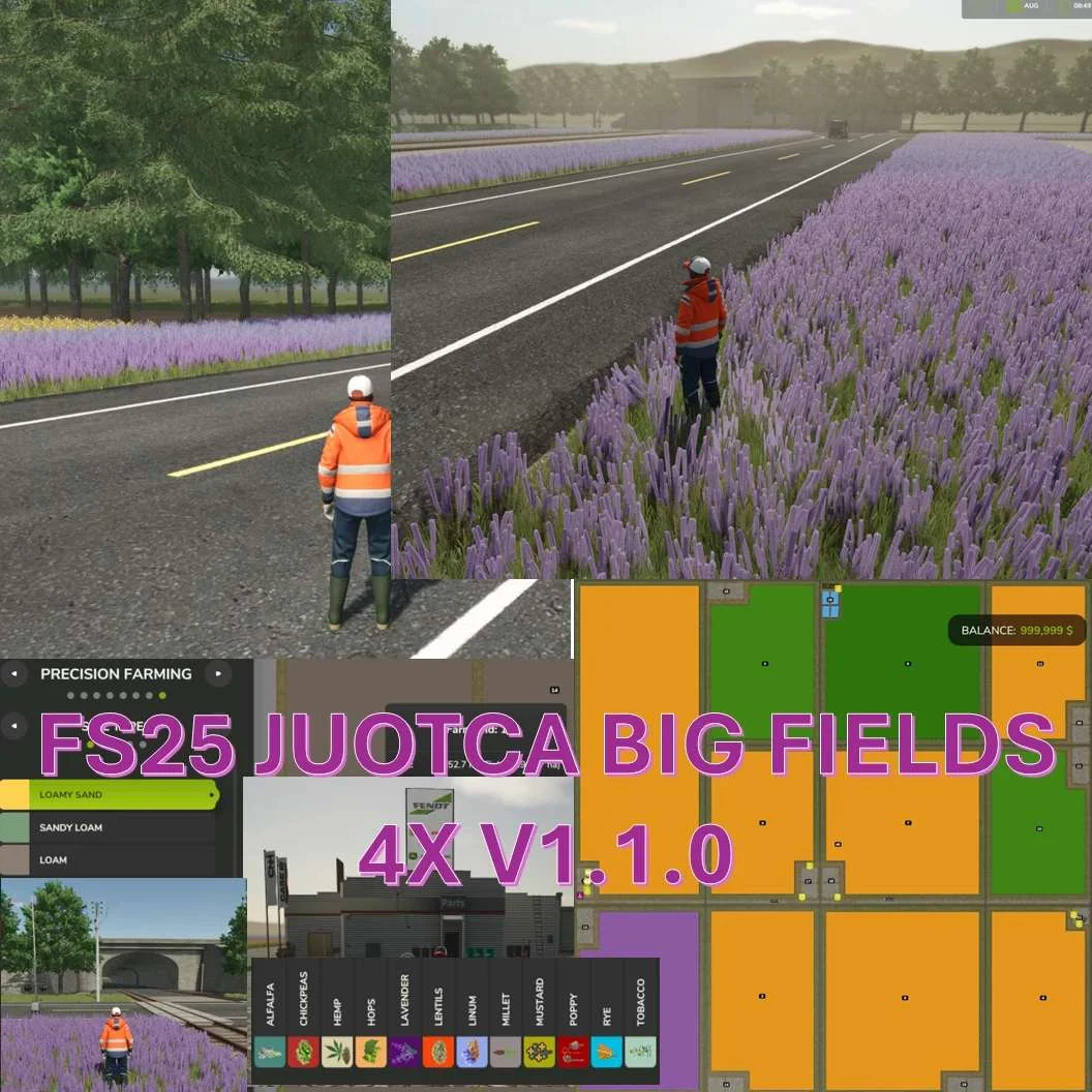 FS25 JUOTCA BIG FIELDS 4X V1.1 Maps Mod FS25 Mod Free Download