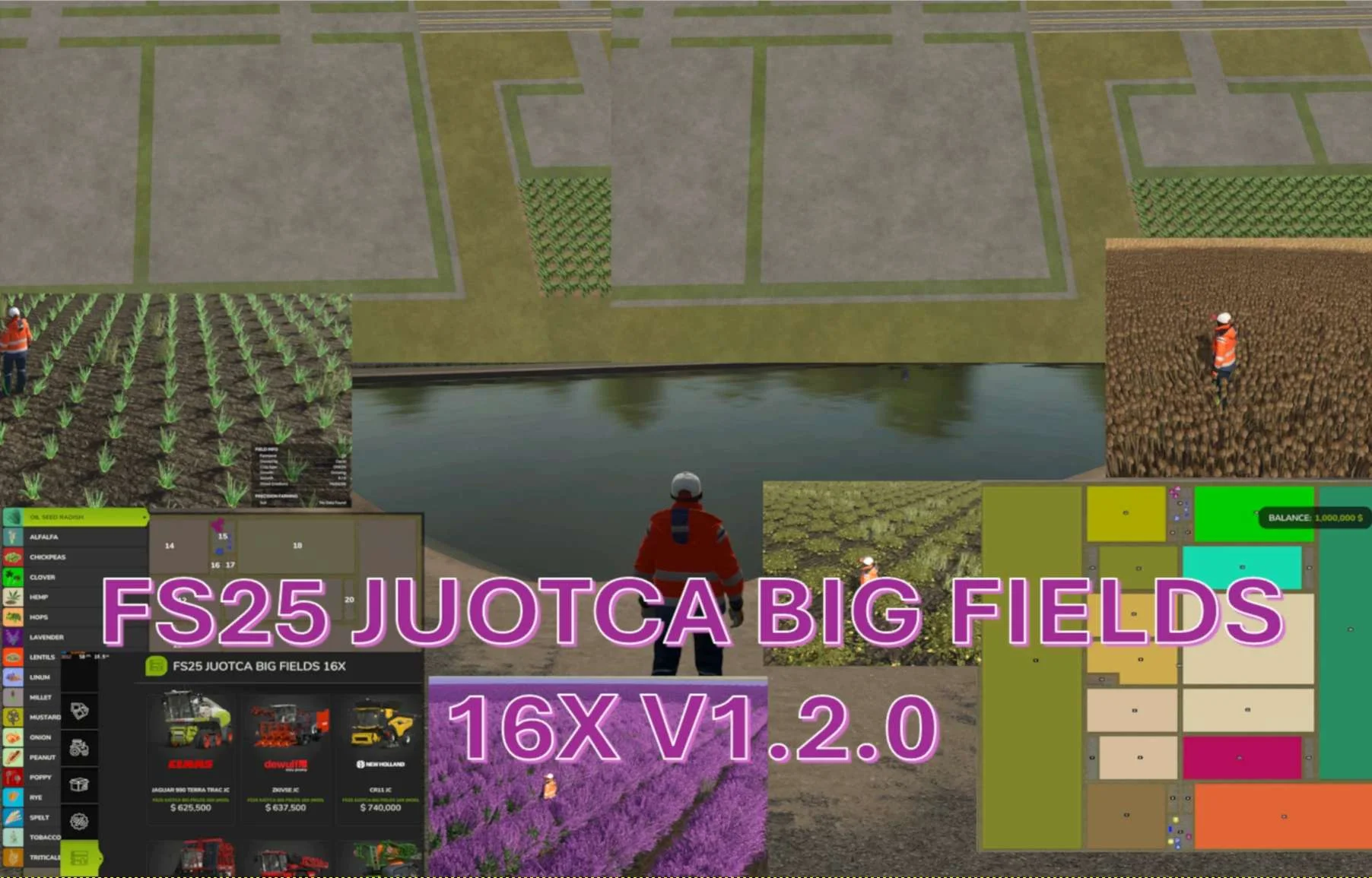 FS25 JUOTCA BIG FIELDS V1.2 Maps Mod FS25 Mod Free Download