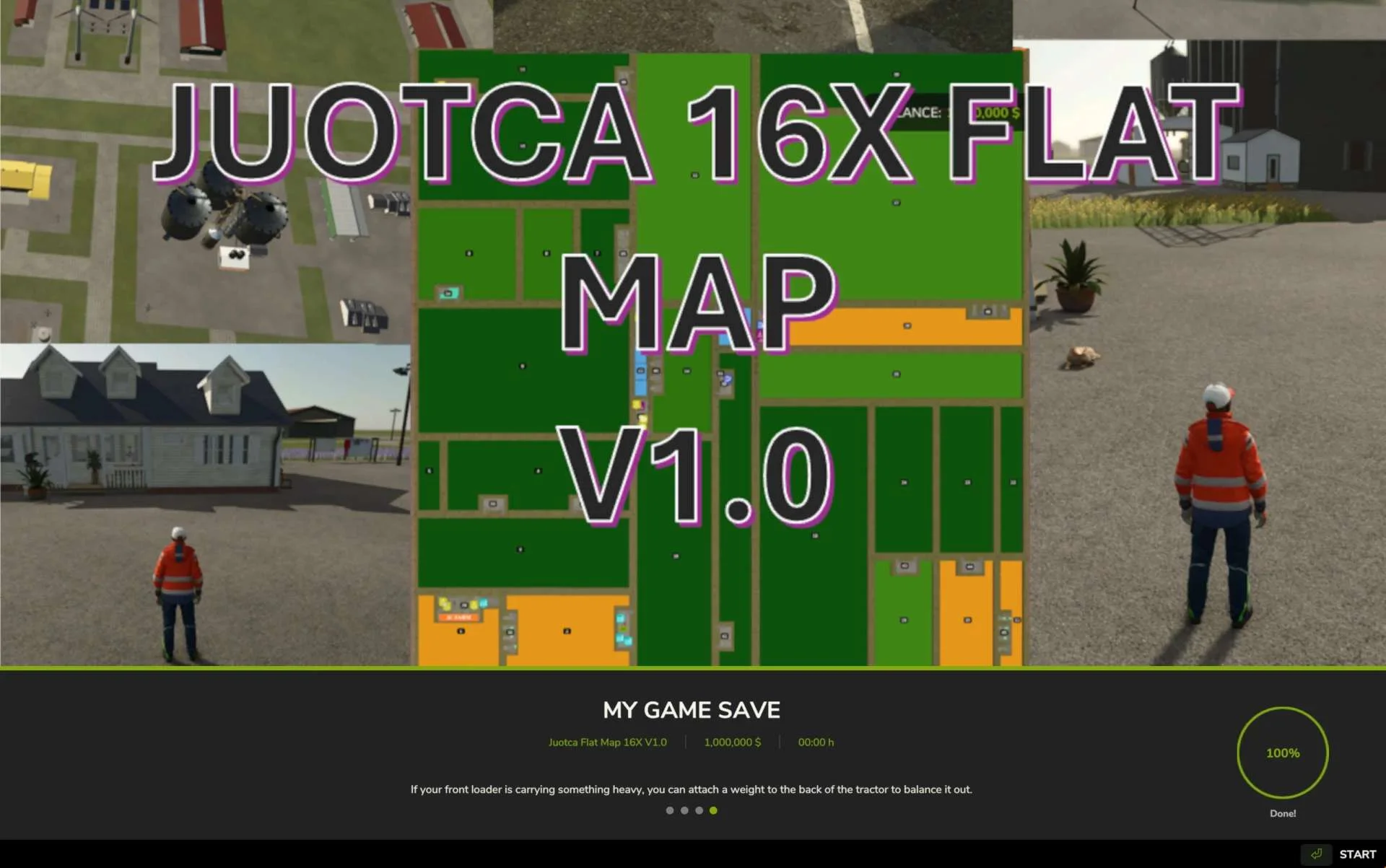 FS25 Juotca Flat Map 16X v1.0 Maps Mod FS25 Mod Free Download
