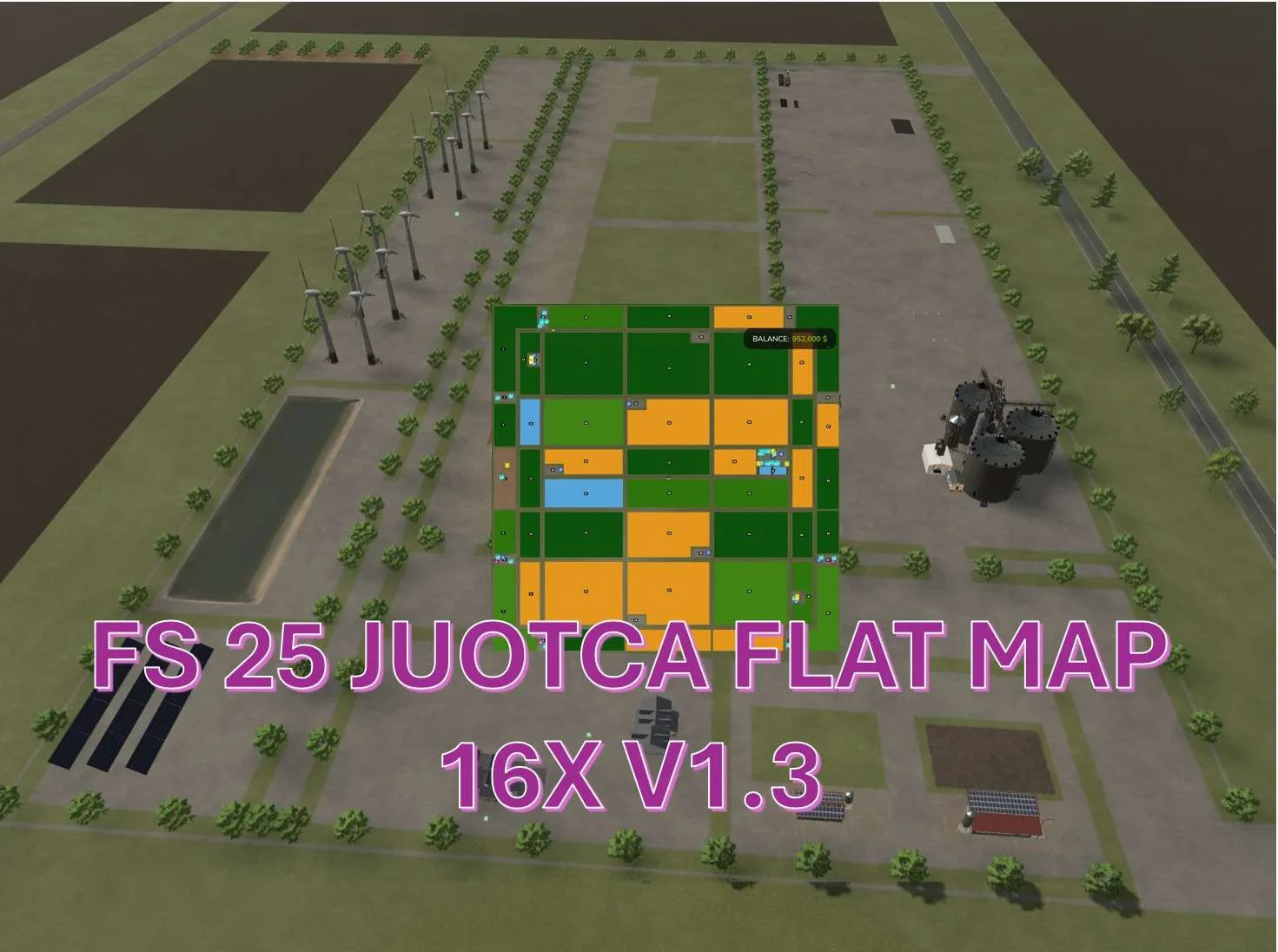 FS25 Juotca Flat Map 16X V1.3 Maps Mod FS25 Mod Free Download