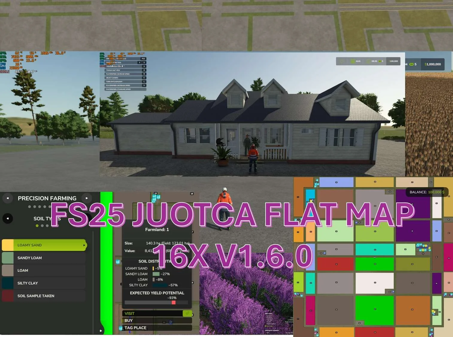 FS25 JUOTCA FLAT MAP 16X V1.6 Maps Mod FS25 Mod Free Download