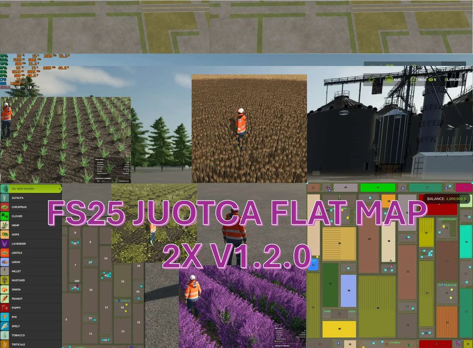 FS25 Juotca Flat Map 2X V1.3 Maps Mod FS25 Mod Free Download