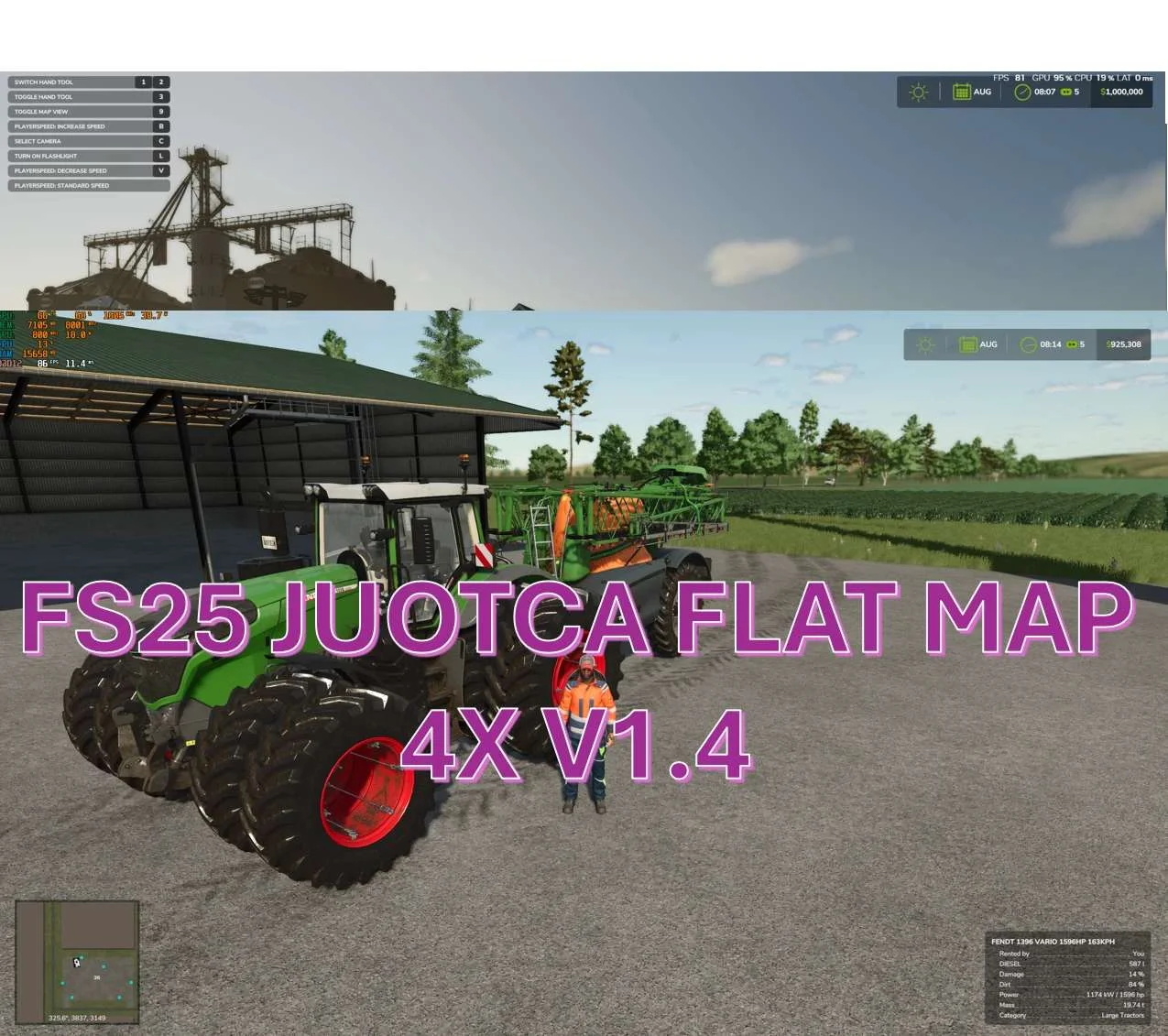 FS25 Juotca Flat Map 4X V1.4 Maps Mod FS25 Mod Free Download