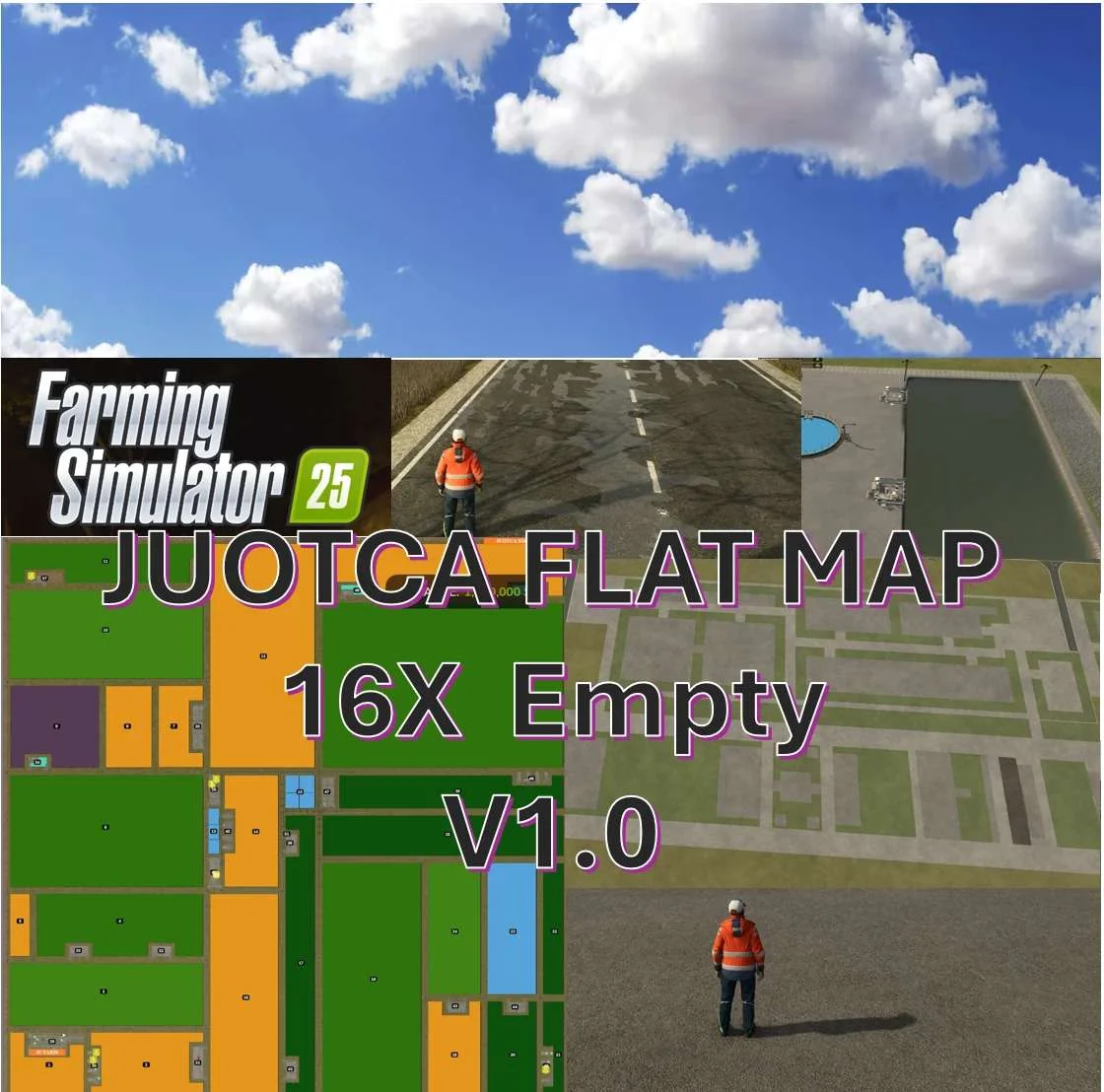 FS25 Juotca Flat Map Empty 16X V1.0 Maps Mod FS25 Mod Free Download