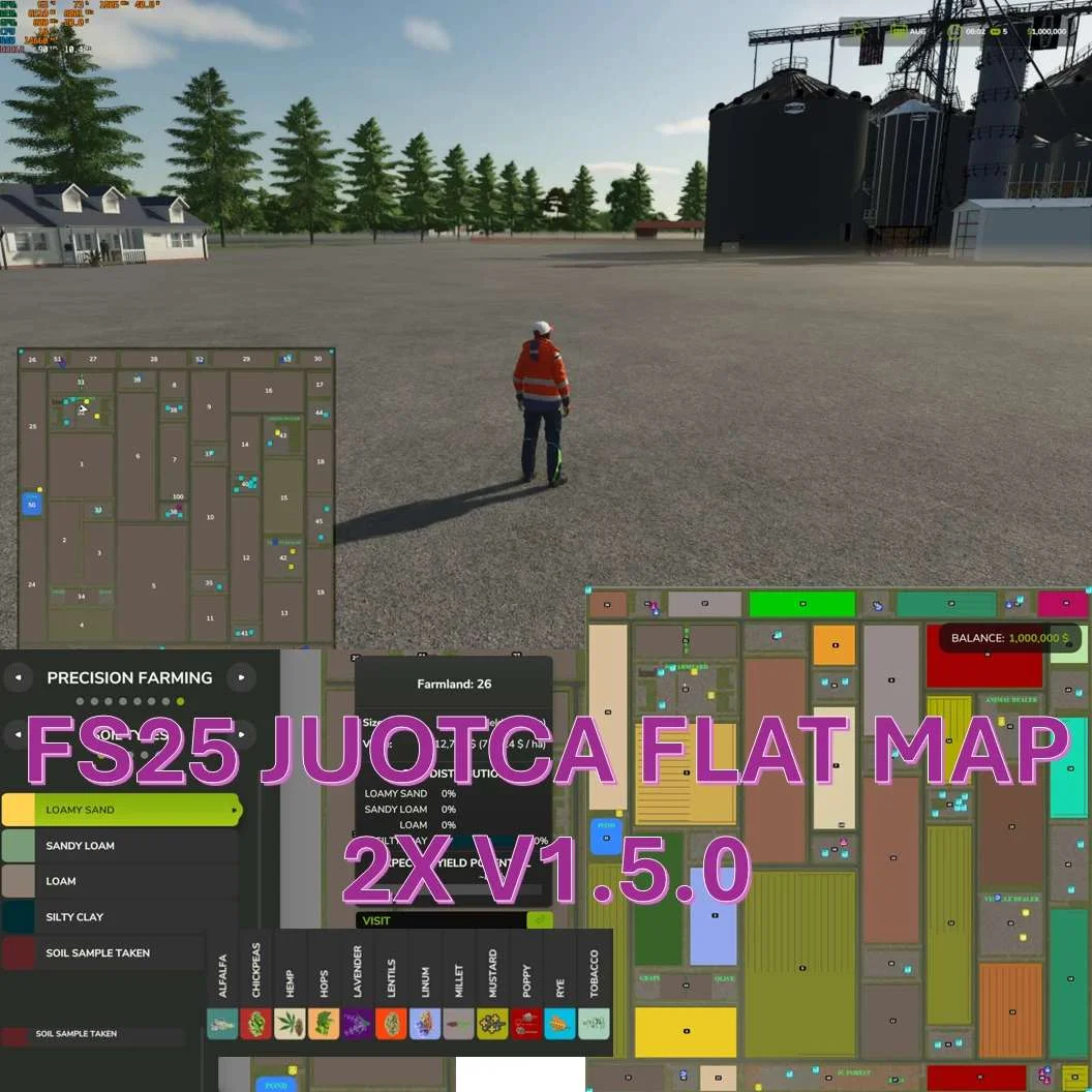 FS25 UOTCA FLAT MAP 2X V1.5 Maps Mod FS25 Mod Free Download