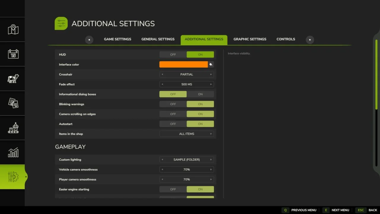 FS25 Additional Game Settings V1.0.0.2 Other Mod FS25 Mod Free Download