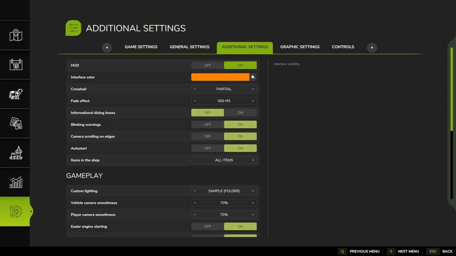 FS25 Additional Game Settings V1.0.0.4 Other Mod FS25 Mod Free Download