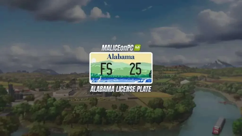 FS25 Alabama License Plate V1.0 Other Mod FS25 Mod Free Download