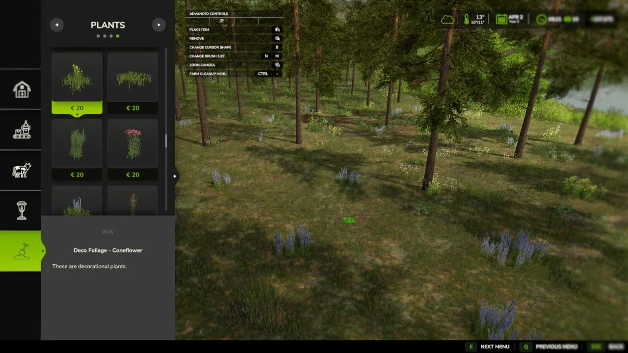 FS25 All Decorative Foliage V1.0 Other Mod FS25 Mod Free Download