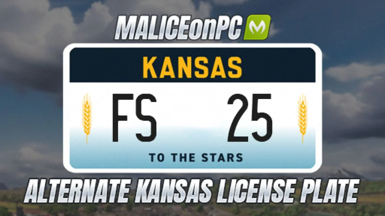 FS25 Alternate Kansas License Plate V1.0 Other Mod FS25 Mod Free Download