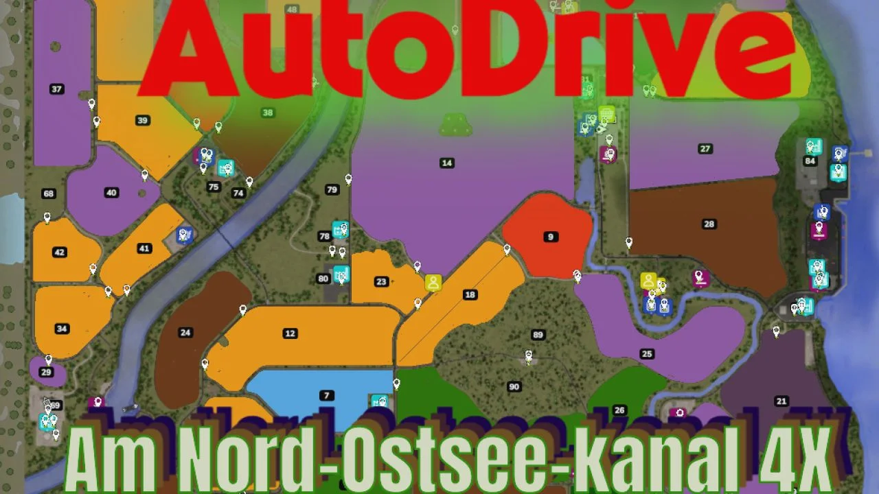 FS25 AutoDrive Am Nord-Ostsee-Kanal 4x V1.0 Other Mod FS25 Mod Free Download