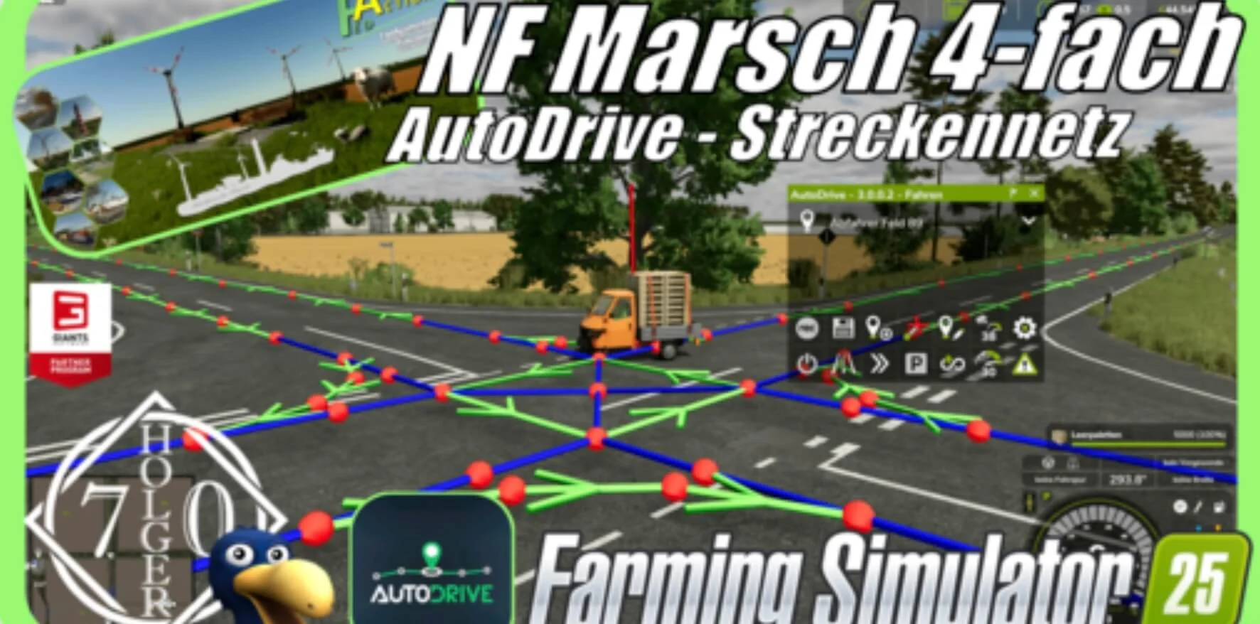 FS25 AutoDrive Route network for the NF-March 4-fold V1.0 Other Mod FS25 Mod Free Download