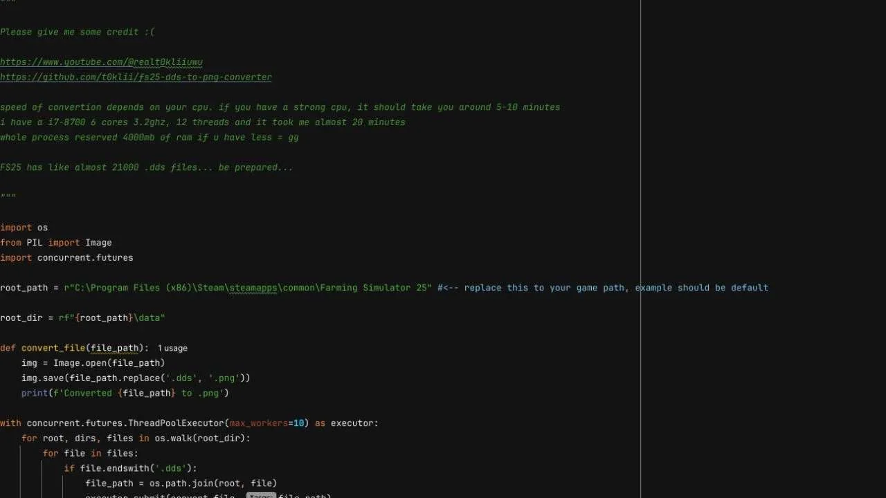 FS25 DDS To PNG Converter v1.0 Other Mod FS25 Mod Free Download