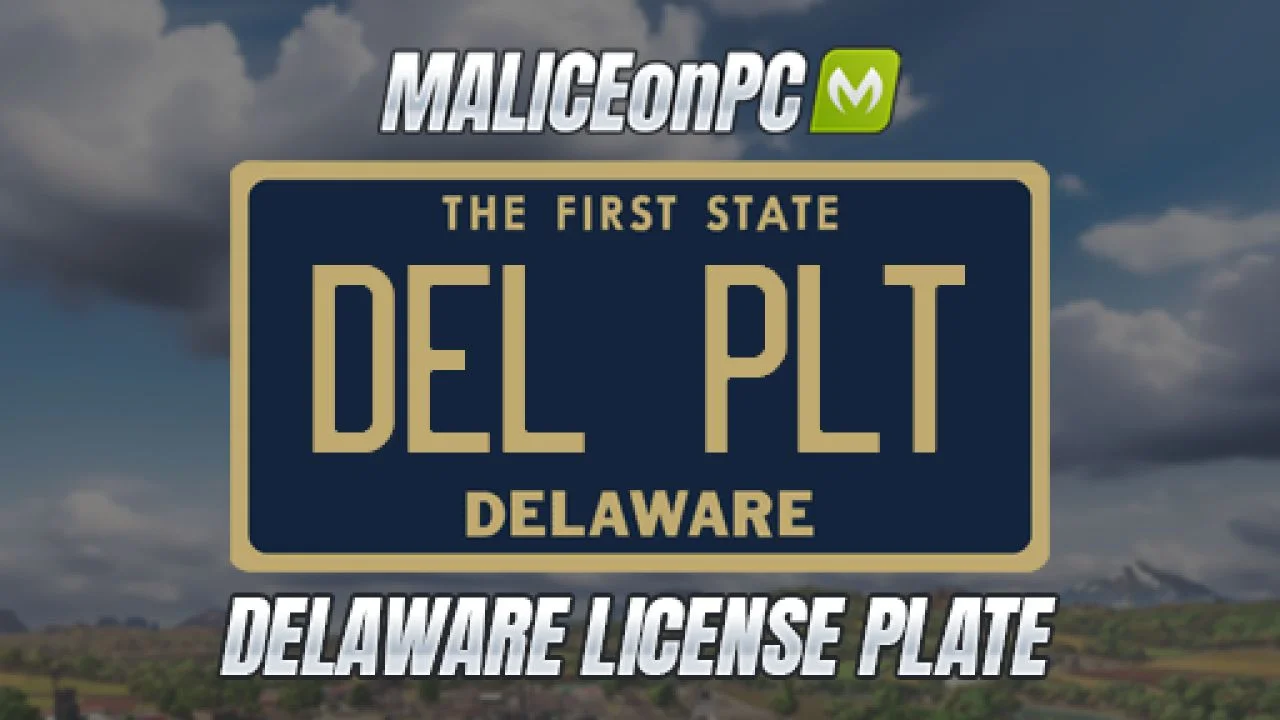 FS25 Delaware License Plate V1.0 Other Mod FS25 Mod Free Download