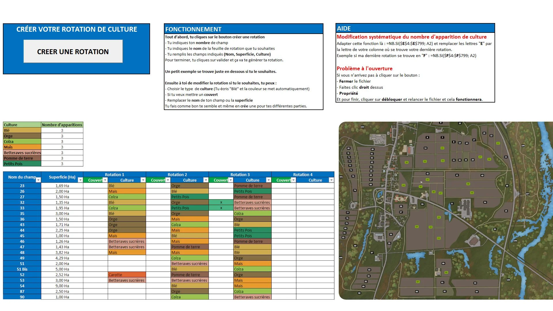 FS25 Excel file for crop rotation V1.0 Other Mod FS25 Mod Free Download
