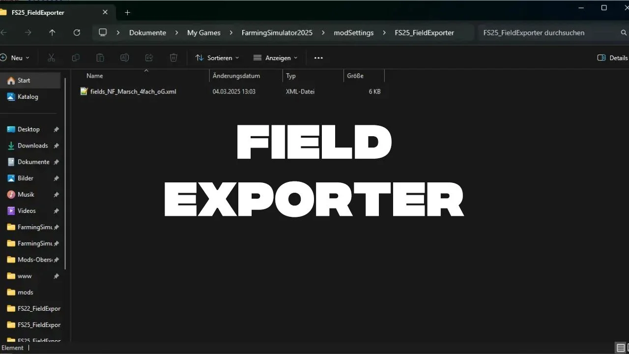 FS25 Field Exporter V1.1 Other Mod FS25 Mod Free Download