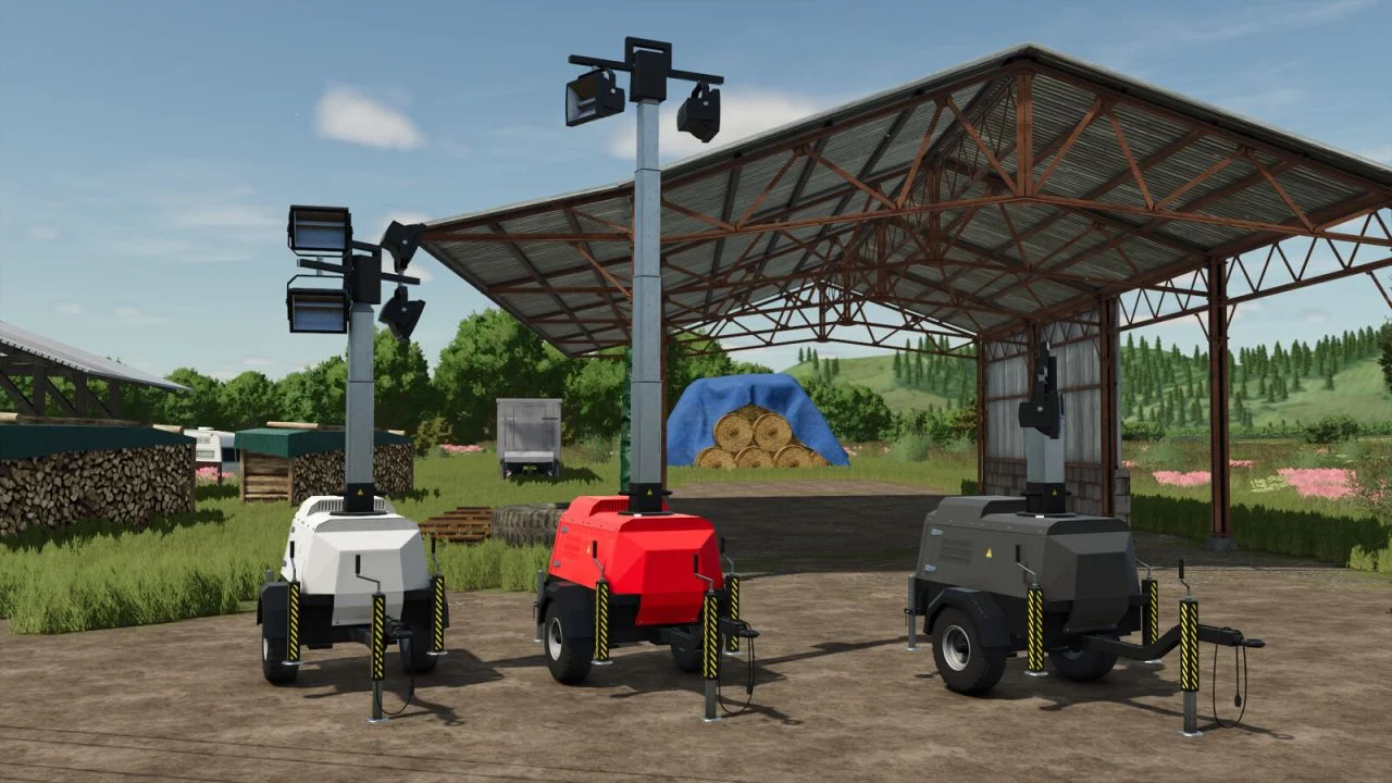 FS25 Flood Light Trailer V1.0 Other Mod FS25 Mod Free Download