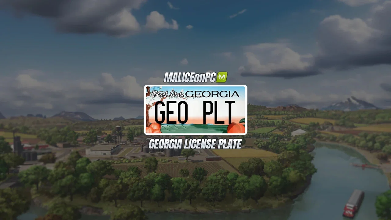 FS25 Georgia License Plate V1.0 Other Mod FS25 Mod Free Download