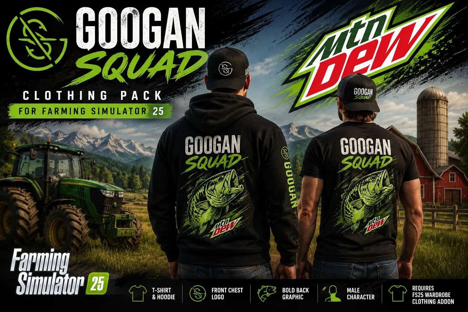 FS25 Googan squad clothing pack male v1.0 Other Mod