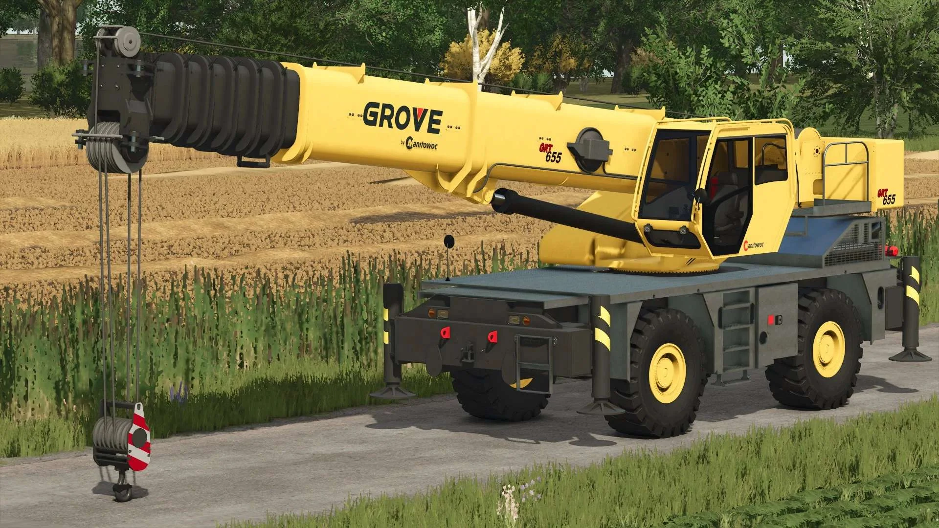 FS25 Grove GRT655 Rough Terrain Crane v1.0 Other Mod FS25 Mod Free Download