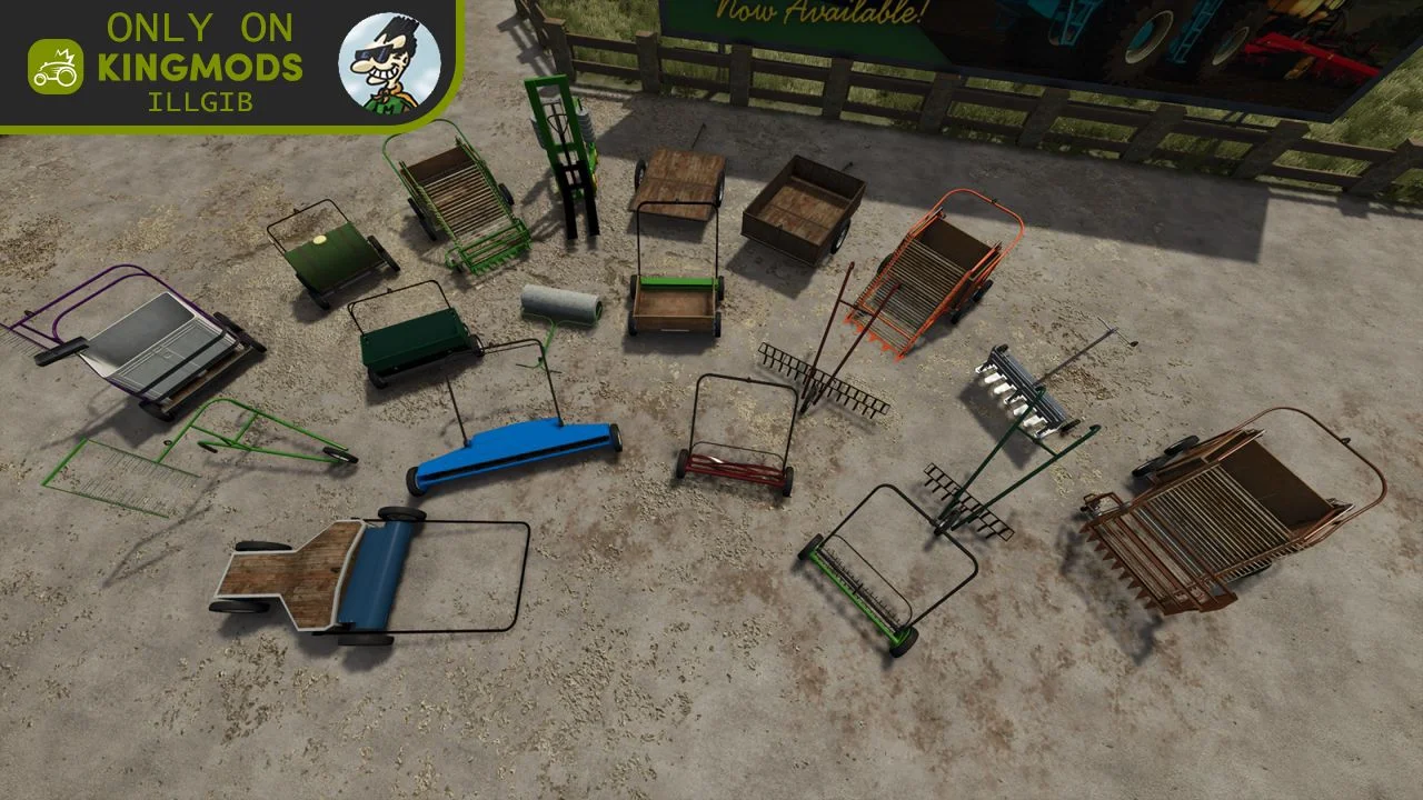 FS25 Hand Pushable Machines Pack V5.2 Other Mod