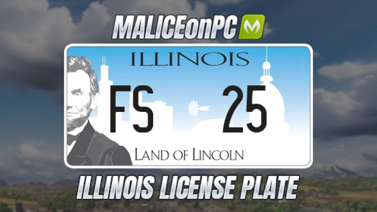 FS25 Illinois License Plate V1.0 Other Mod FS25 Mod Free Download