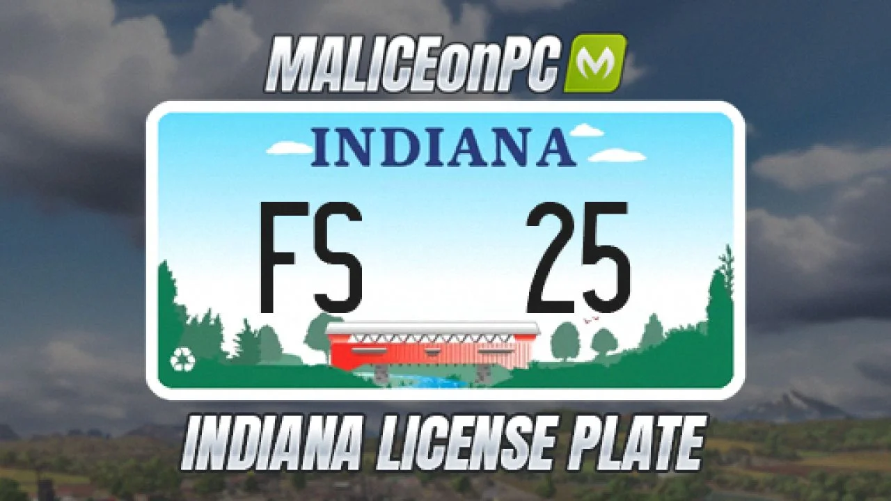 FS25 Indiana License Plate V1.0 Other Mod FS25 Mod Free Download